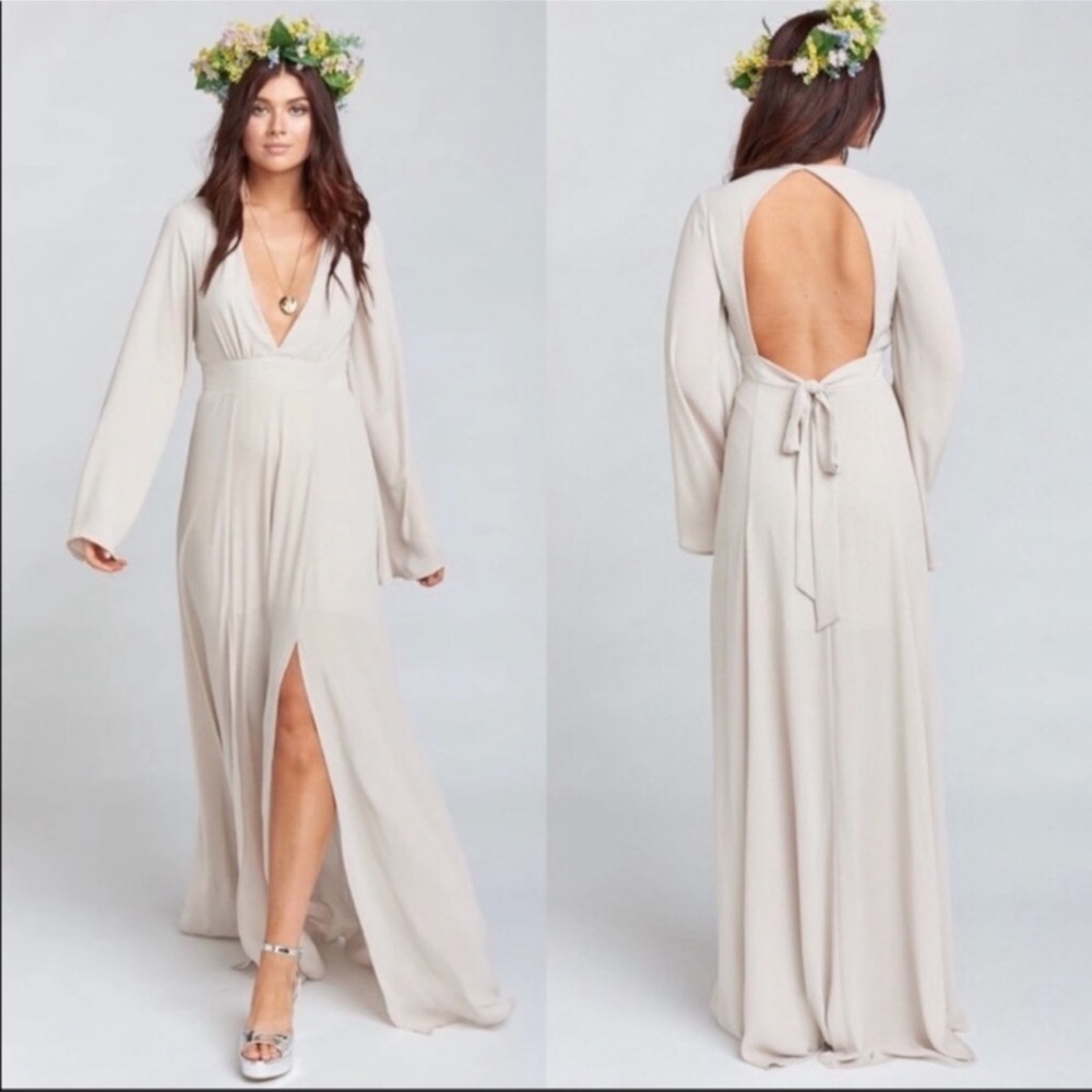 Show Me Your Mumu Venus Long-sleeve Backless Dress